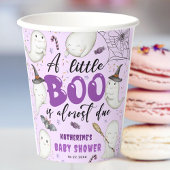 Gobelets En Papier Halloween Baby shower Girl Purple Little Boo Ghost