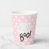 Gobelets En Papier Halloween Baby shower mignon Fantôme rose (Recto)