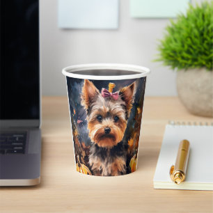 Gobelets En Papier Halloween Biewer Terrier Avec La Peur Citrouille