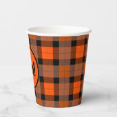 Gobelets En Papier Halloween Black Orange Plaid Boo ! (Verso)