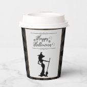 Gobelets En Papier Halloween Black Starburst Witch (Verso)