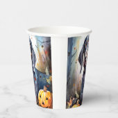 Gobelets En Papier Halloween Bluetick Coonhound avec la peur Citrouil (Droite)