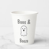 Gobelets En Papier Halloween Boos et Booze (Recto)
