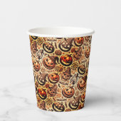 Gobelets En Papier Halloween brun orange style (Verso)