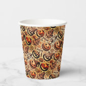 Gobelets En Papier Halloween brun orange style (Recto)