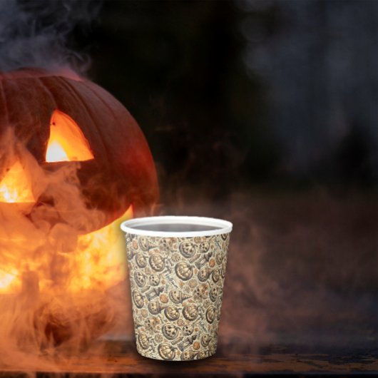 Gobelets En Papier Halloween brun orange style