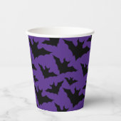 Gobelets En Papier Halloween chauves-souris violet cool éffrayant mot (Recto)