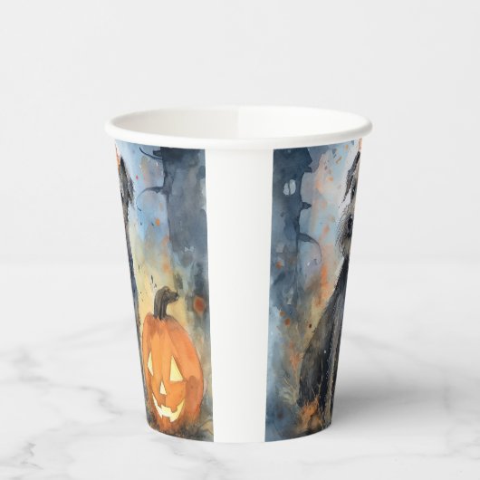 Gobelets En Papier Halloween Chesapeake Bay Terrier Avec Citrouilles (Gauche)