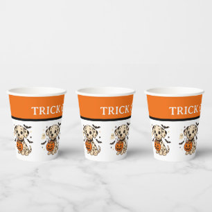 Gobelets En Papier Halloween Chien Dalmatien Trick ou traitement