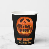 Gobelets En Papier Halloween citrouille visage partie tasse papier (Verso)