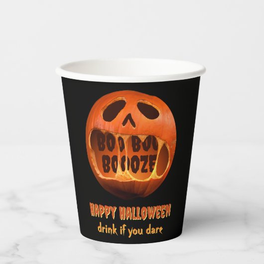 Gobelets En Papier Halloween citrouille visage partie tasse papier (Recto)