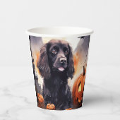Gobelets En Papier Halloween Cocker Spaniel Avec Citrouilles (Recto)