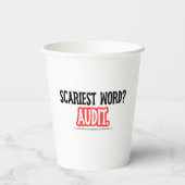 Gobelets En Papier Halloween comptable drôle - Mot le plus effrayant  (Verso)