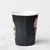 Gobelets En Papier Halloween Crâne pourpre Roses (Droite)