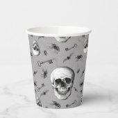 Gobelets En Papier Halloween crânes et araignées (Gauche)