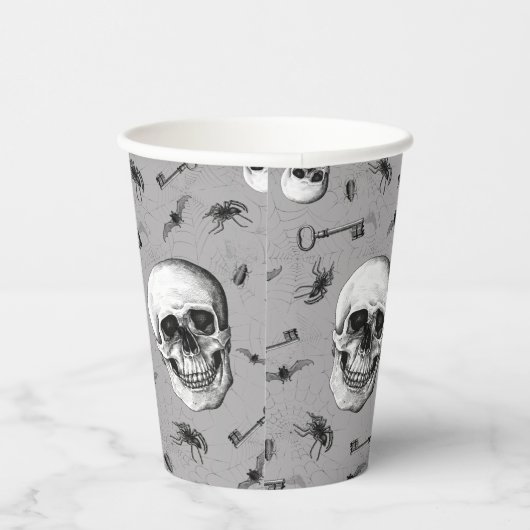 Gobelets En Papier Halloween crânes et araignées (Droite)