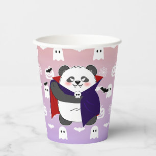 Gobelets En Papier Halloween Cute Baby Panda Dracula Vampire