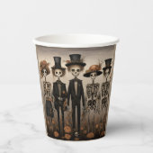 Gobelets En Papier Halloween déplaisant de la famille de squelettes (Recto)