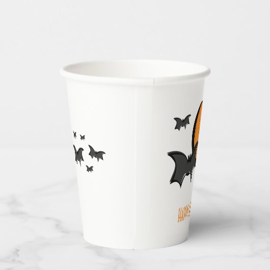 Gobelets En Papier Halloween des chauves-souris et de la lune (Droite)