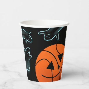 Gobelets En Papier Halloween drôle mignon fantômes de basket-ball ann