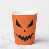 Gobelets En Papier Halloween effrayant Jack OLantern noir visage oran (Verso)