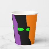 Gobelets En Papier Halloween Éffrayant Kooky Black Cat Eyes (Verso)