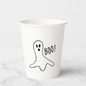 Gobelets En Papier Halloween fantôme noir et blanc éffrayant (Recto)