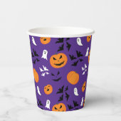 Gobelets En Papier Halloween fantômes citrouille chauves-souris amusa (Verso)