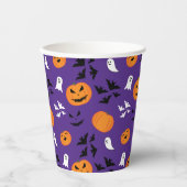 Gobelets En Papier Halloween fantômes citrouille chauves-souris amusa (Recto)