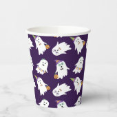 Gobelets En Papier Halloween Fantômes Tricoter Ou Traiter (Gauche)