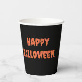 Gobelets En Papier Halloween Fun Orange / Noir chauves-souris volante (Verso)