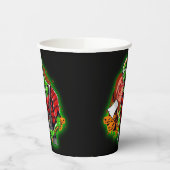 Gobelets En Papier Halloween Funny Green Zombie Ax sur (Gauche)