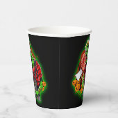 Gobelets En Papier Halloween Funny Green Zombie Ax sur (Droite)