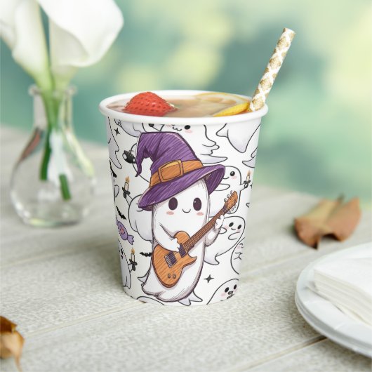 Gobelets En Papier Halloween Ghost Fun Éffrayant (Insitu)
