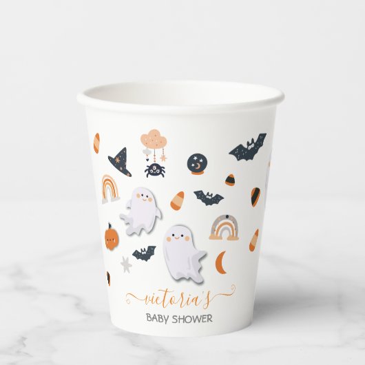 Gobelets En Papier Halloween Ghost Mobile Douche Petit Boo (Recto)