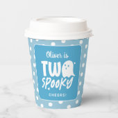 Gobelets En Papier Halloween Ghost Two Éffrayant Boy 2e anniversaire (Recto)