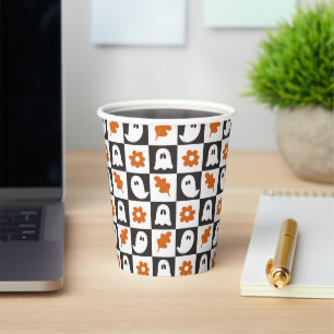 Gobelets En Papier Halloween Ghosts rétro Cute Pastel Ghost Kids