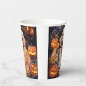 Gobelets En Papier Halloween Goldendoodle avec la peur Citrouille (Gauche)