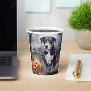 Gobelets En Papier Halloween Greater Swiss avec citrouilles effrayant