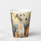 Gobelets En Papier Halloween Greyhound Avec La Peur Citrouille (Verso)