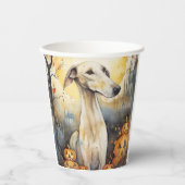 Gobelets En Papier Halloween Greyhound Avec La Peur Citrouille (Recto)