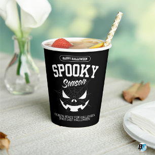 Gobelets En Papier Halloween heureux - Saison Éffrayante foncé