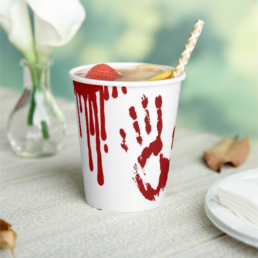 Gobelets En Papier Halloween Horror Movie Bloody Handprints (Insitu)