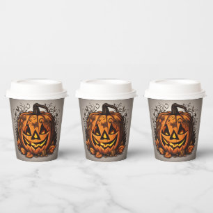 Gobelets En Papier Halloween Jack-O-Lantern déplaisant