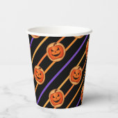 Gobelets En Papier Halloween Jack-O-Lantern noir (Verso)