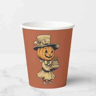 Gobelets En Papier Halloween Jack-o'lanterne dans des tasses de papie