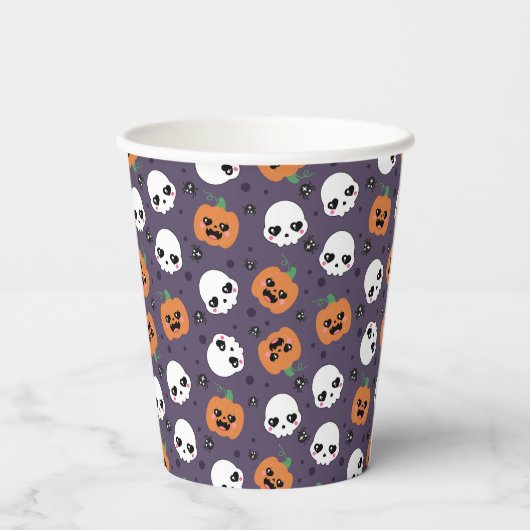 Gobelets En Papier Halloween Kawaii Pattern (Verso)