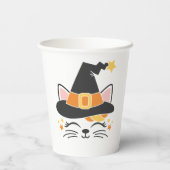 Gobelets En Papier Halloween Kitty Cat Witch (Verso)