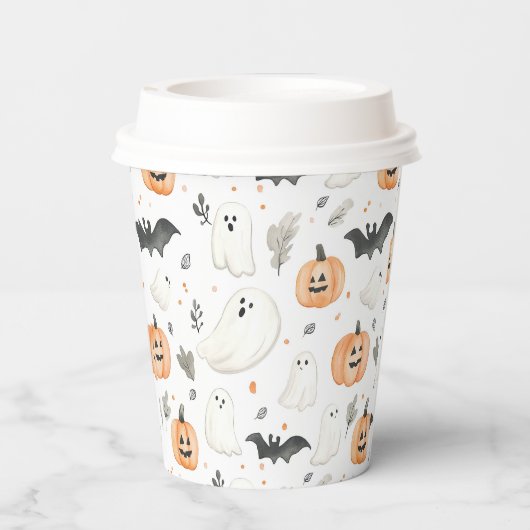Gobelets En Papier Halloween Little Boo Ghost mignon Baby shower (Verso)