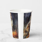 Gobelets En Papier Halloween Maine Coon Chat Avec Crainte Citrouille (Gauche)